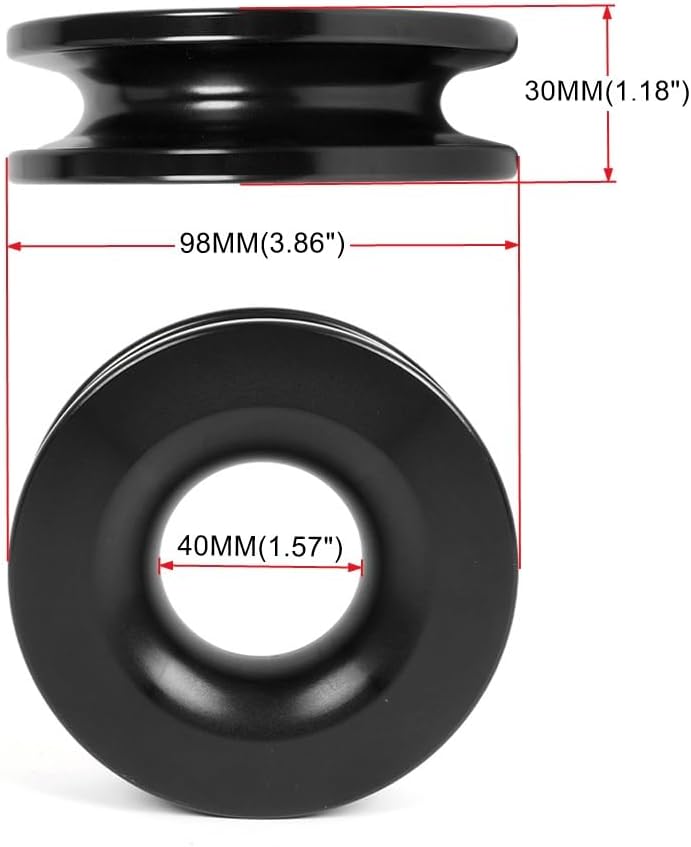 BARTOO Winch Snatch Recovery Ring 66,000 lbs, Snatch Towing Ring for Soft Shackle & Synthetic Rope, Winch Snatch for ATV UTV SUV Off-Road Vehicle, Black - Image 5